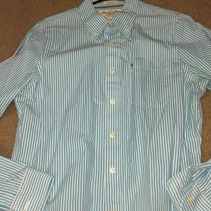 Abercrombie & Fitch mens plaided shirt L turquoise